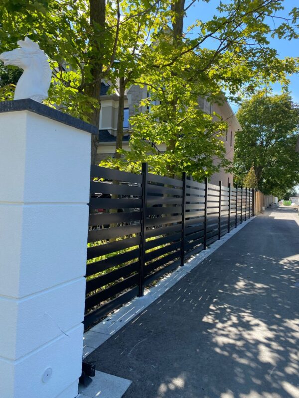Aluminum Semi Privacy Panel Fence Installaion in Los Angeles-California